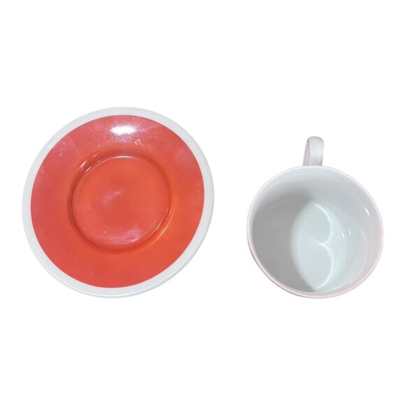 Vintage FITZ and FLOYD Tea Coffee Cup and Saucers Rondelet Terracotta - Picture 5 of 6